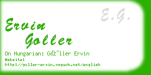 ervin goller business card